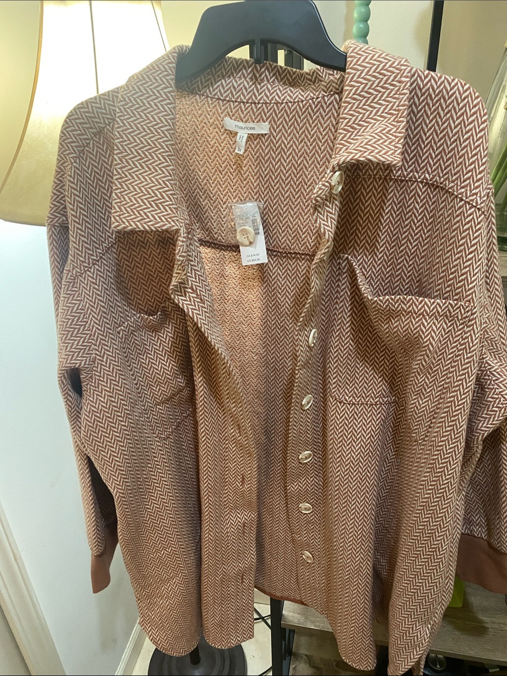 Maurices Brown Chevron Button-Up Jacket